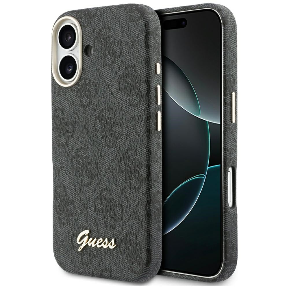 Puzdro MagSafe pre Apple iPhone 17, Guess, 4G Script Logo, Čierne