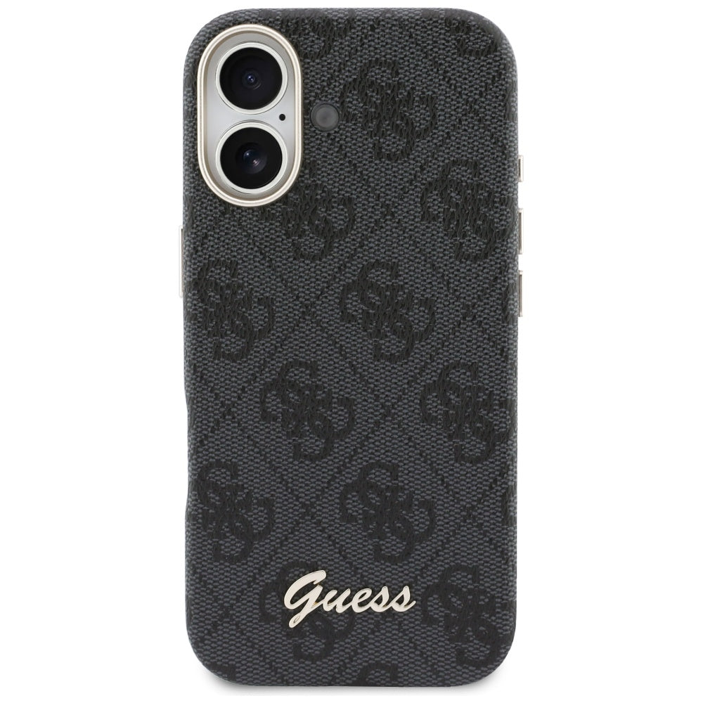 Puzdro MagSafe pre Apple iPhone 17, Guess, 4G Script Logo, Čierne