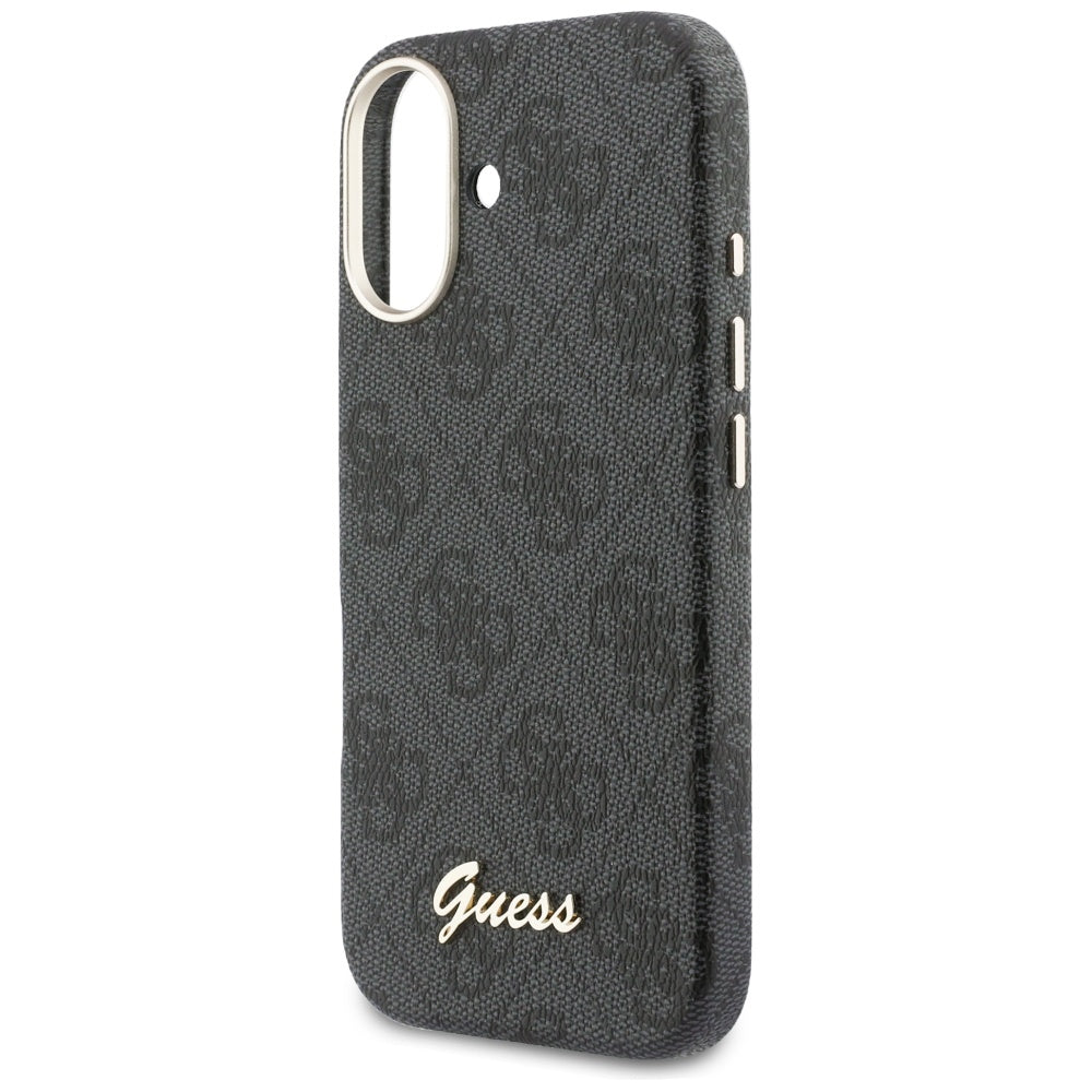 Puzdro MagSafe pre Apple iPhone 17, Guess, 4G Script Logo, Čierne