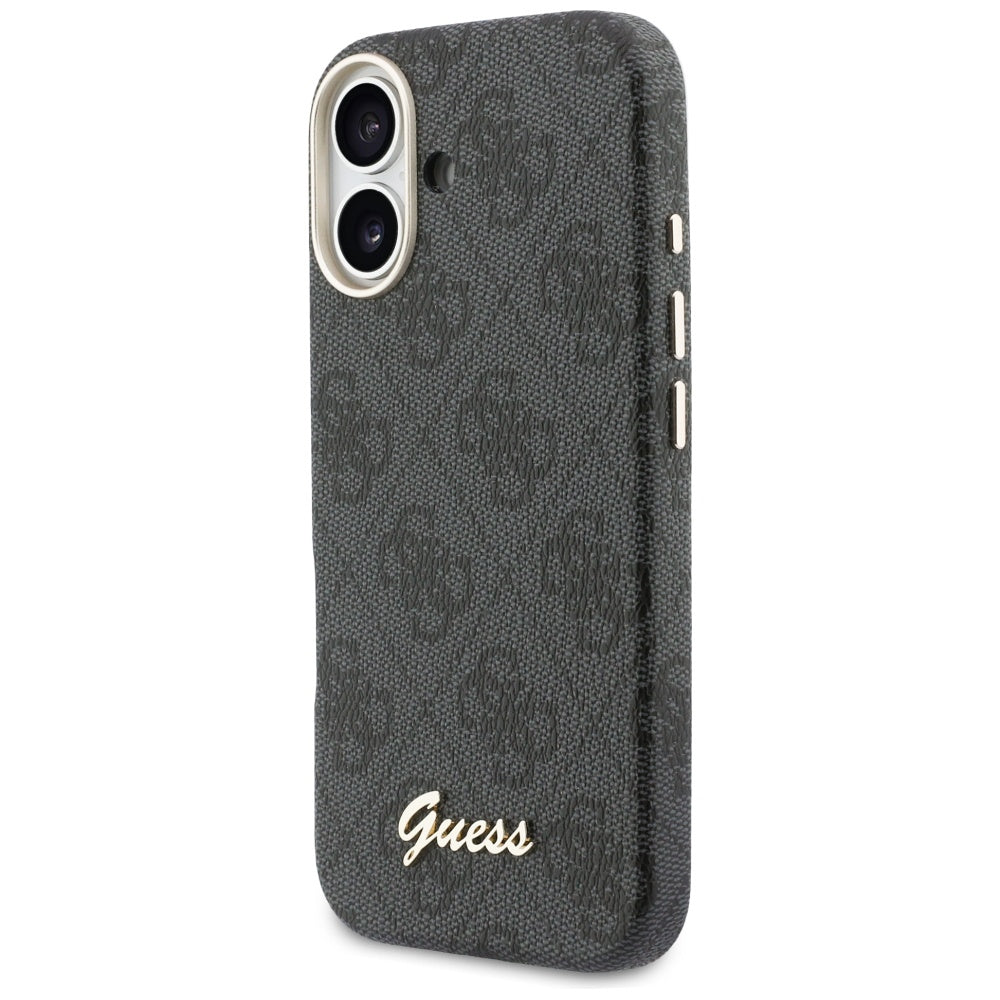 Puzdro MagSafe pre Apple iPhone 17, Guess, 4G Script Logo, Čierne