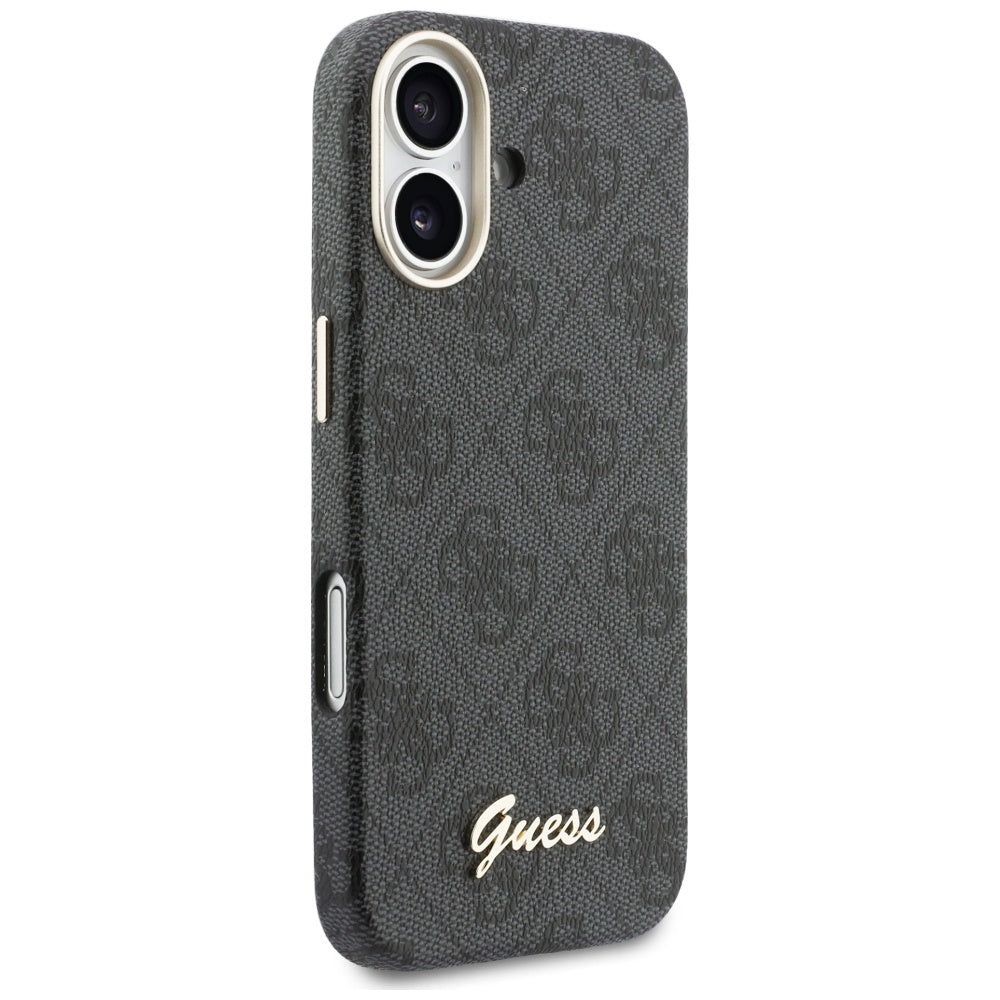 Puzdro MagSafe pre Apple iPhone 17, Guess, 4G Script Logo, Čierne