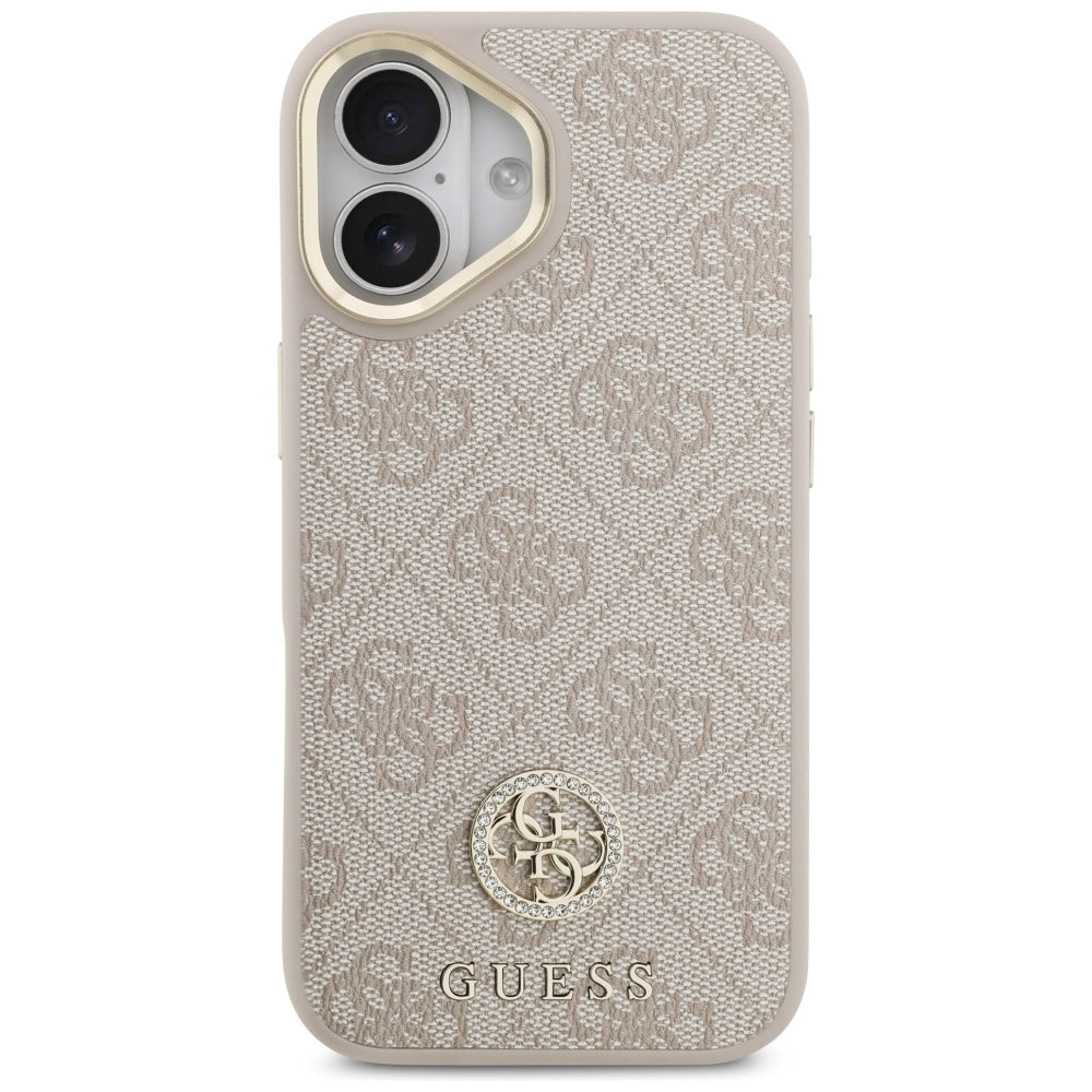Puzdro MagSafe pre Apple iPhone 17, Guess, 4G Strass Logo, Ružové