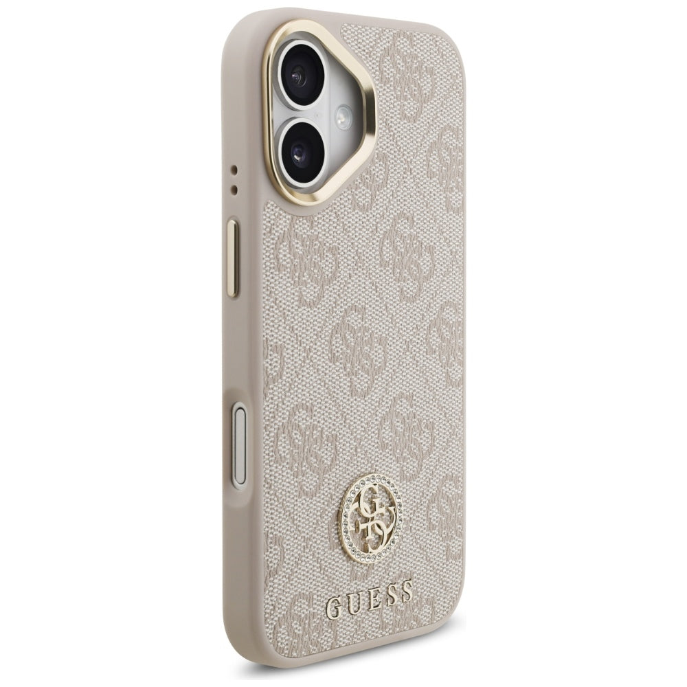 Puzdro MagSafe pre Apple iPhone 17, Guess, 4G Strass Logo, Ružové