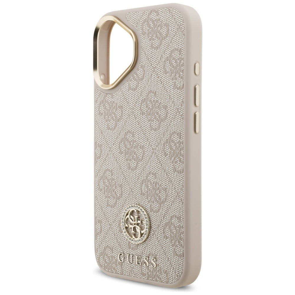 Puzdro MagSafe pre Apple iPhone 17, Guess, 4G Strass Logo, Ružové