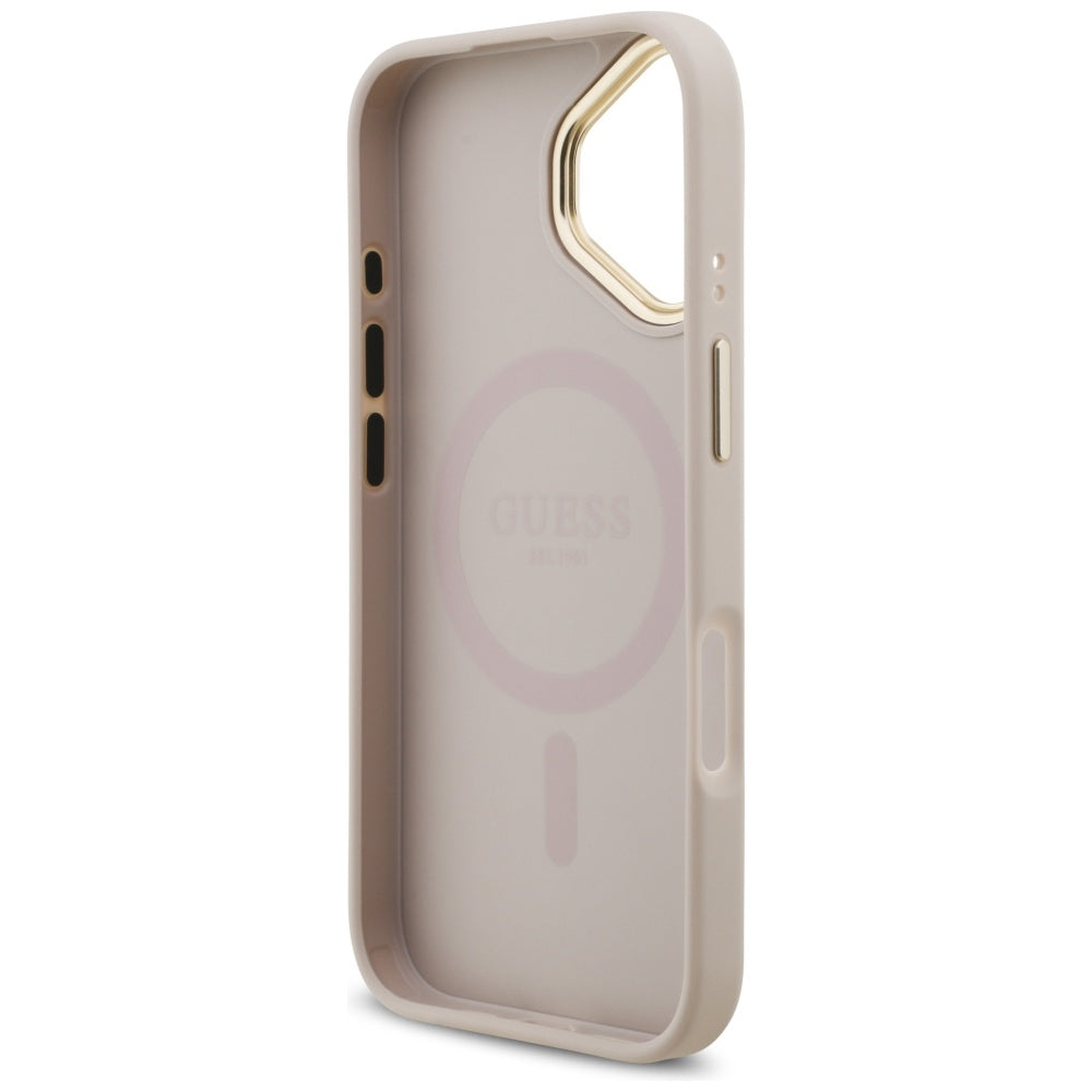 Puzdro MagSafe pre Apple iPhone 17, Guess, 4G Strass Logo, Ružové