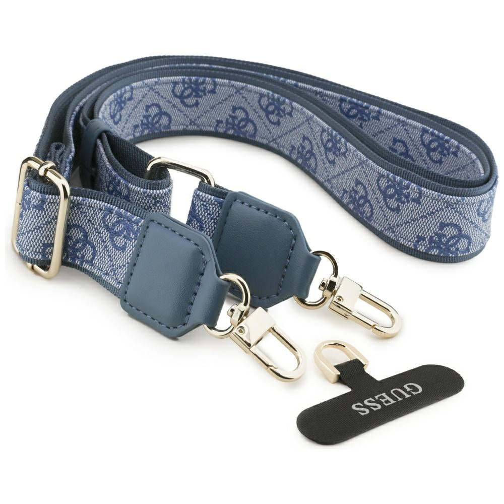 Puzdro MagSafe pre Apple iPhone 17, Guess, 4G Strass Logo with Big Strap, Modrá