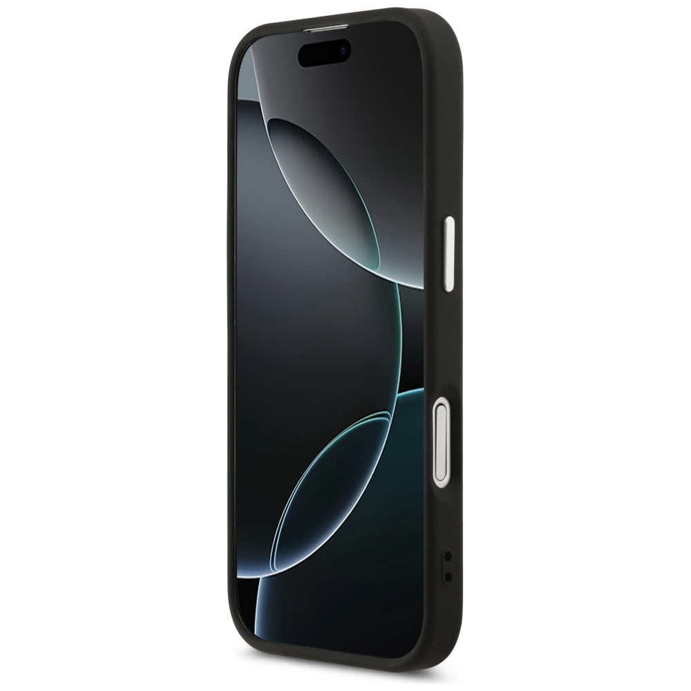MagSafe Case for Apple iPhone 17, Guess, Grained Triangle Logo, Black
