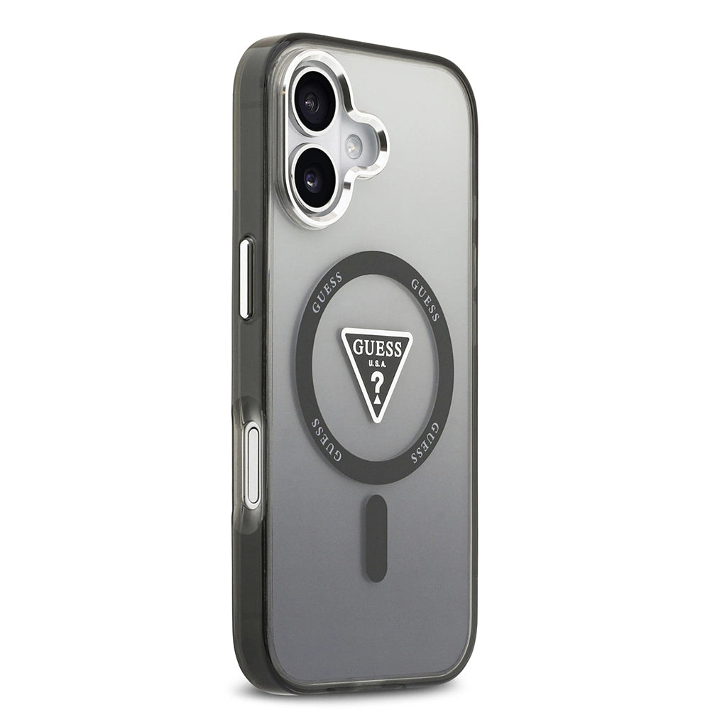 Puzdro MagSafe pre Apple iPhone 17, Guess, IML Gradient Triangle Logo, Čierne