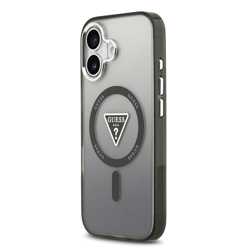 Puzdro MagSafe pre Apple iPhone 17, Guess, IML Gradient Triangle Logo, Čierne