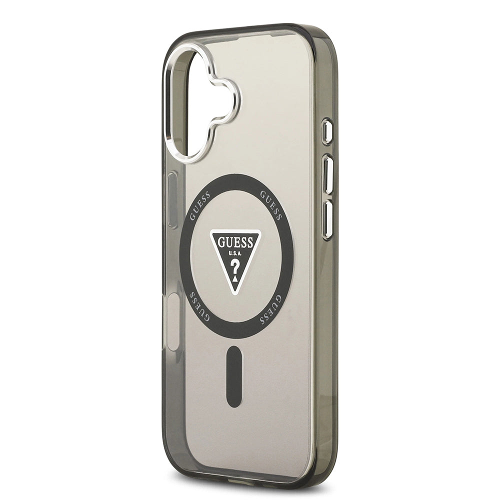 Puzdro MagSafe pre Apple iPhone 17, Guess, IML Gradient Triangle Logo, Čierne
