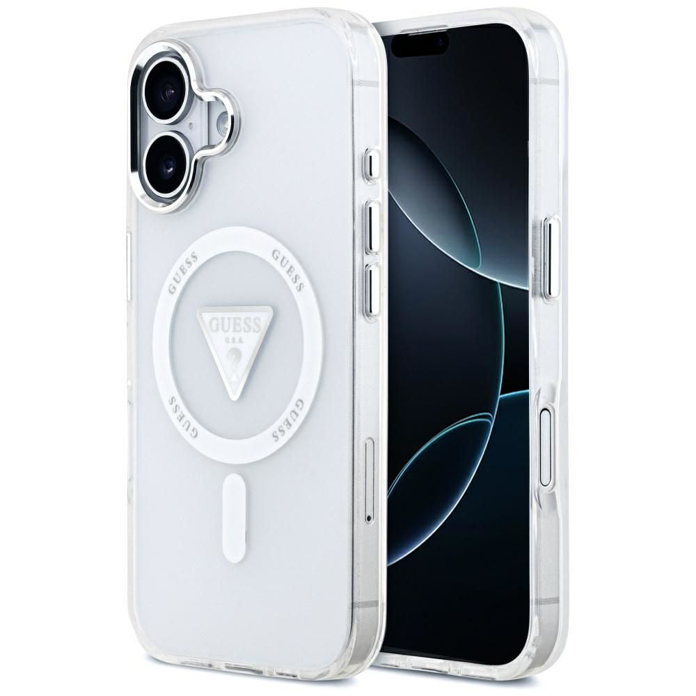 Puzdro MagSafe pre Apple iPhone 17, Guess, IML Gradient Triangle Logo, Transparent