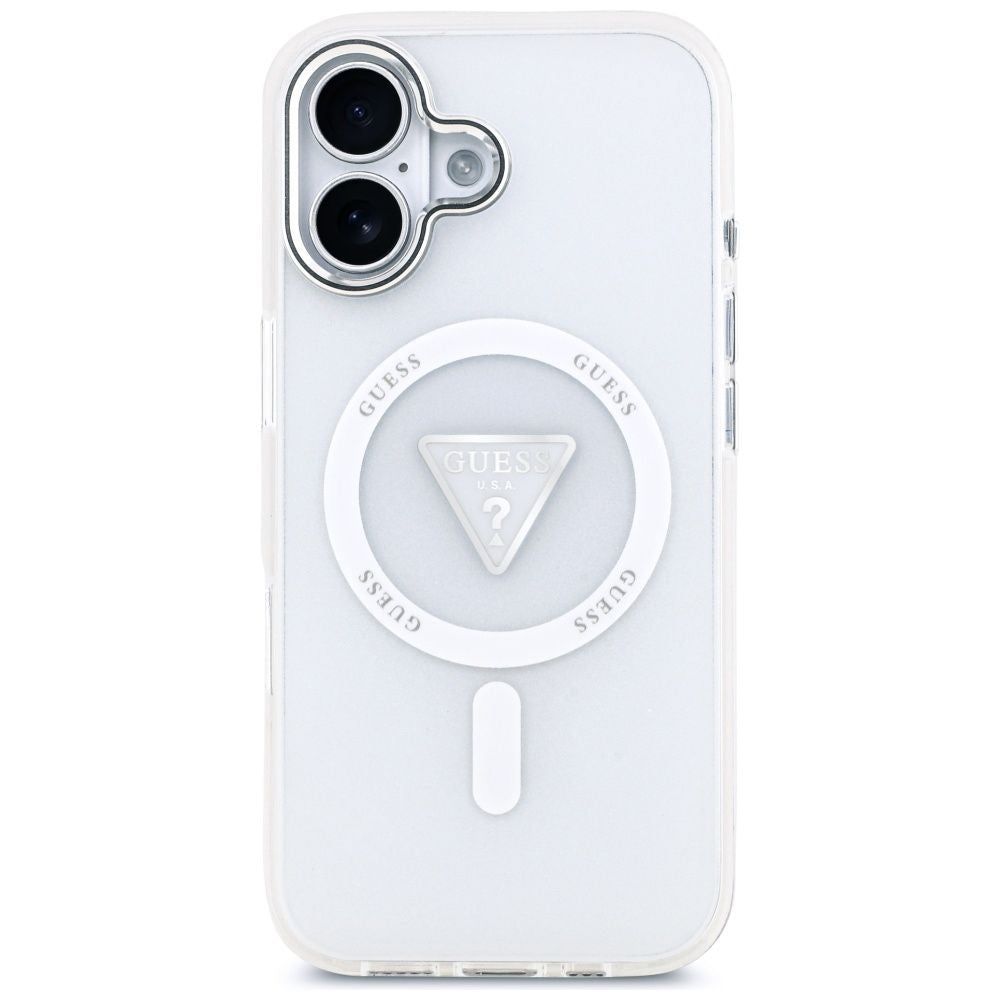 Puzdro MagSafe pre Apple iPhone 17, Guess, IML Gradient Triangle Logo, Transparent