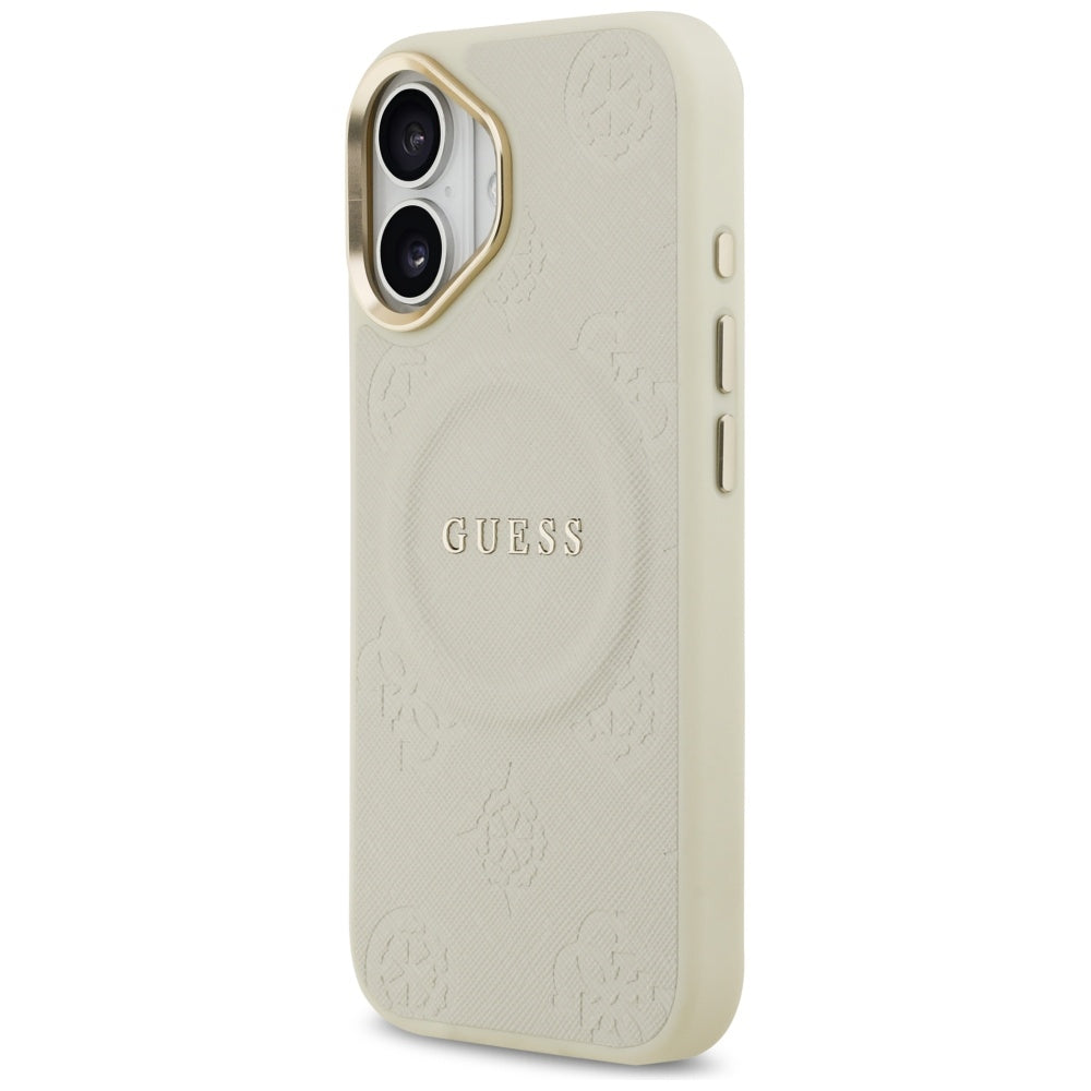 Puzdro MagSafe pre Apple iPhone 17, Guess, Peony Hot Stamp, Bežové