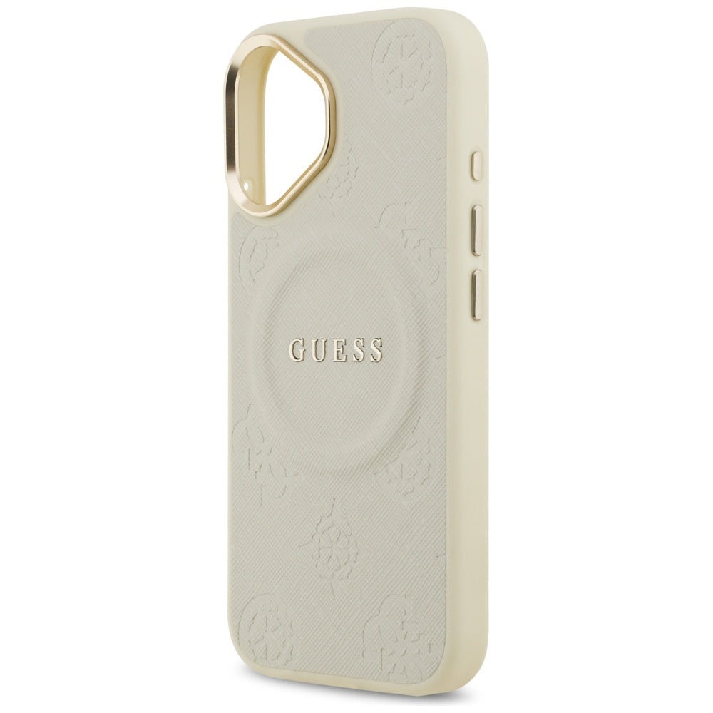 Puzdro MagSafe pre Apple iPhone 17, Guess, Peony Hot Stamp, Bežové