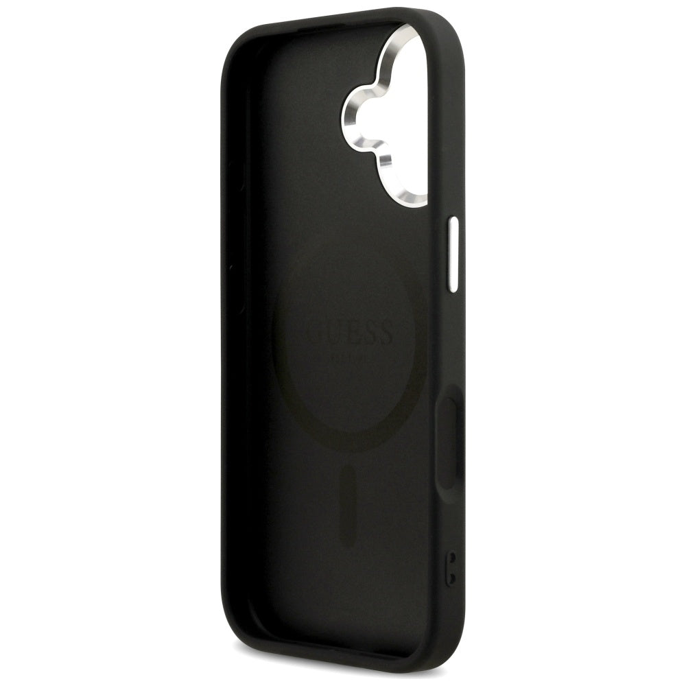 MagSafe Case for Apple iPhone 17, Guess, Peony Hot Stamp Script, Black