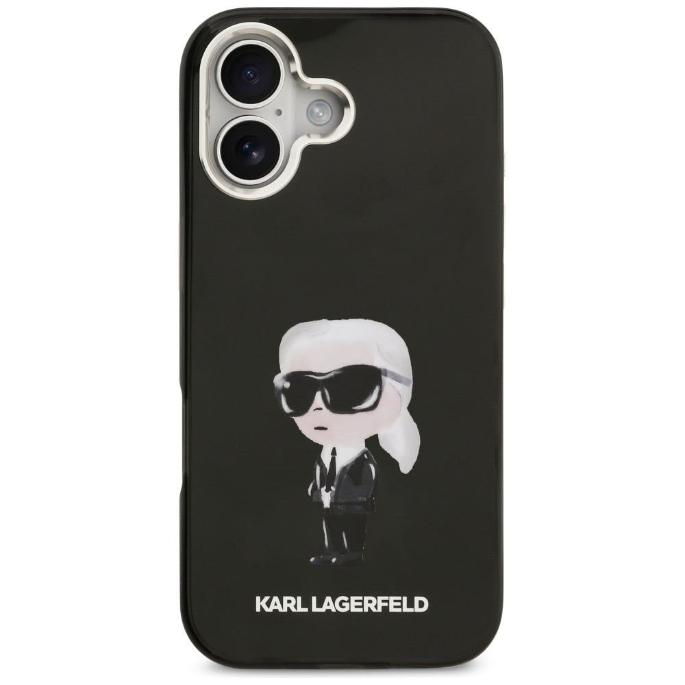 Puzdro MagSafe pre Apple iPhone 17, Karl Lagerfeld, IML Aquarelle Karl Ikonik, Čierne