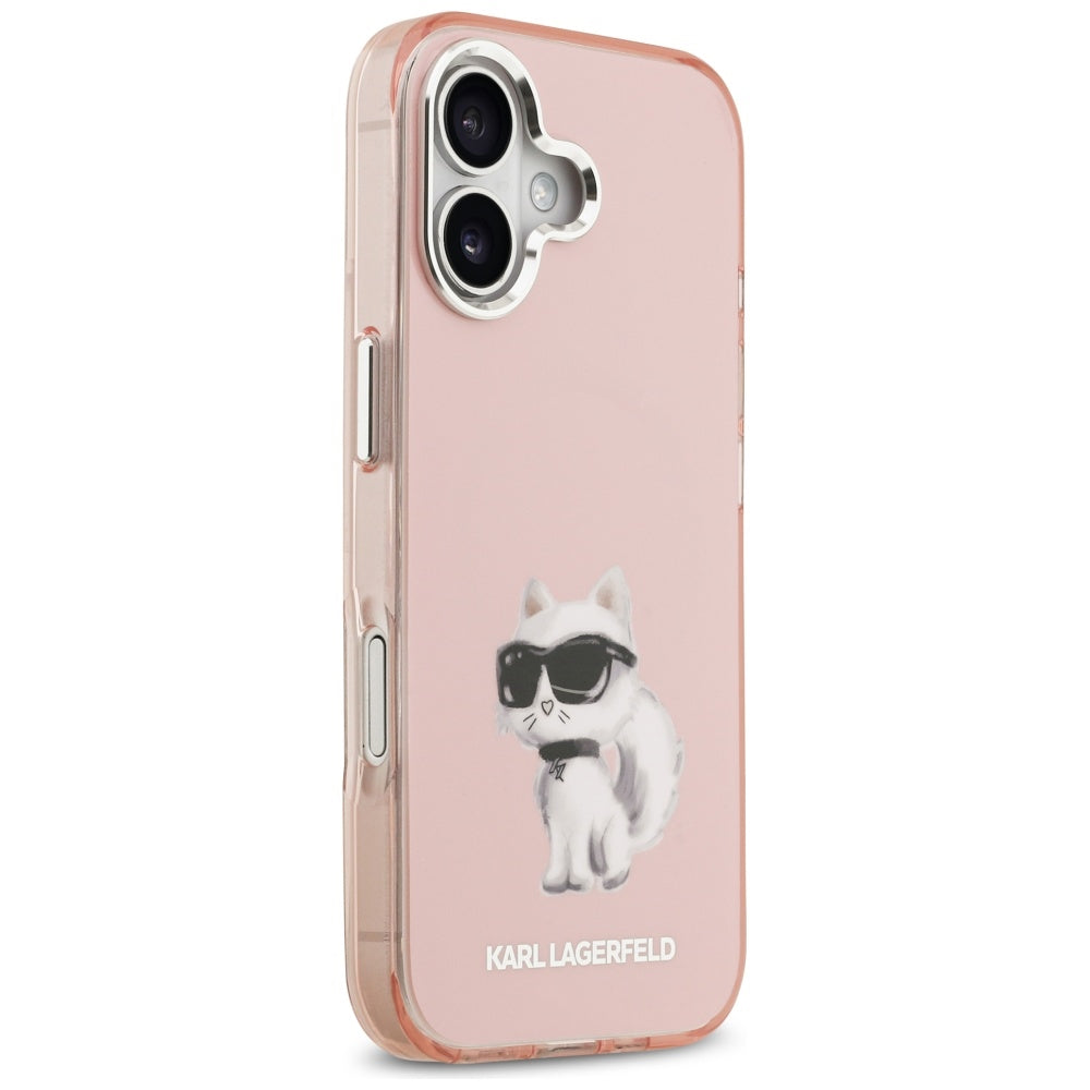 Puzdro MagSafe pre Apple iPhone 17, Karl Lagerfeld, IML Aquarelle Logo Choupette, Ružová