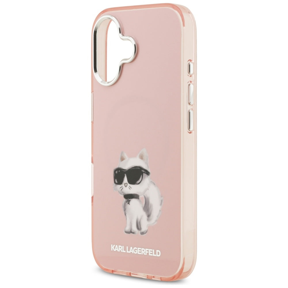 Puzdro MagSafe pre Apple iPhone 17, Karl Lagerfeld, IML Aquarelle Logo Choupette, Ružová
