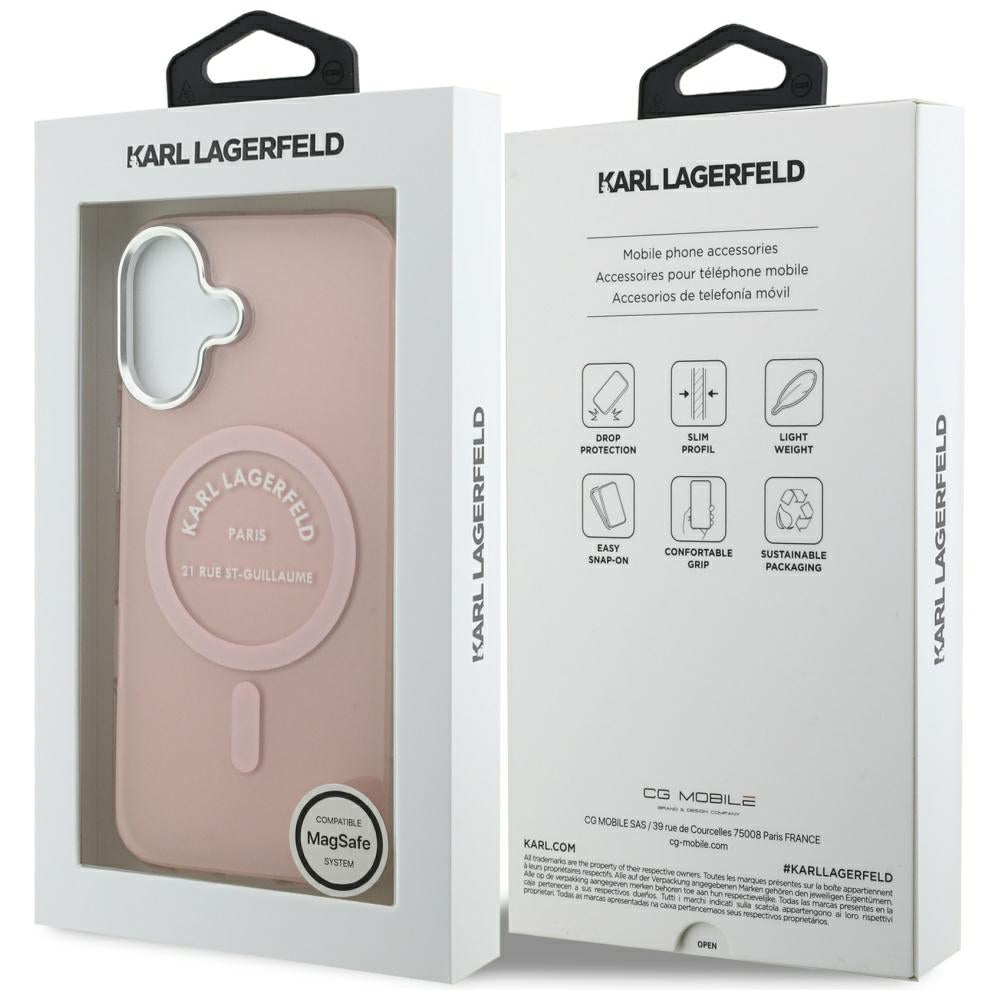 Puzdro MagSafe pre Apple iPhone 17, Karl Lagerfeld, IML Logo RSG, Ružová