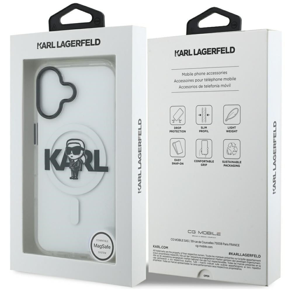Puzdro MagSafe pre Apple iPhone 17, Karl Lagerfeld, IML Sketch Logo Karl, Priehľadné