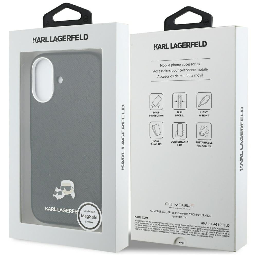 Puzdro MagSafe pre Apple iPhone 17, Karl Lagerfeld, Karl & Choupette Head's Pin, Čierne