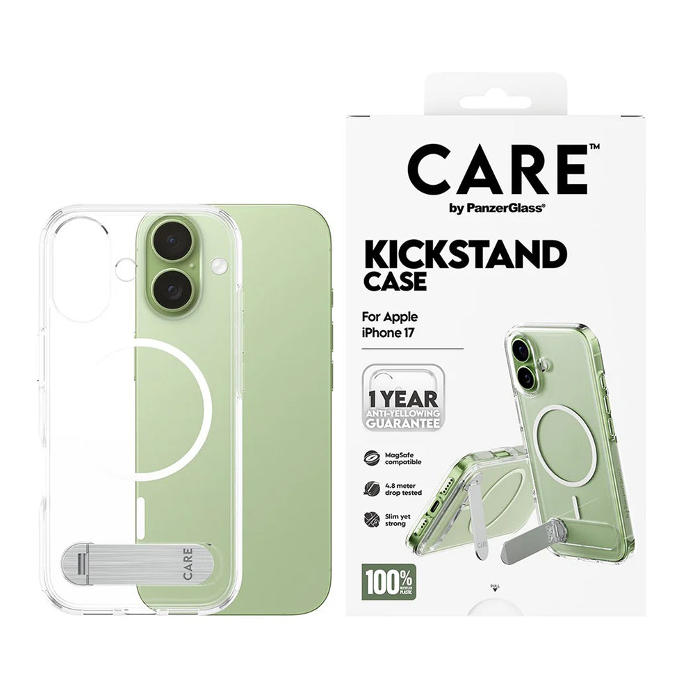 Puzdro MagSafe pre Apple iPhone 17, PanzerGlass, s funkciou Kickstand, Transparentné
