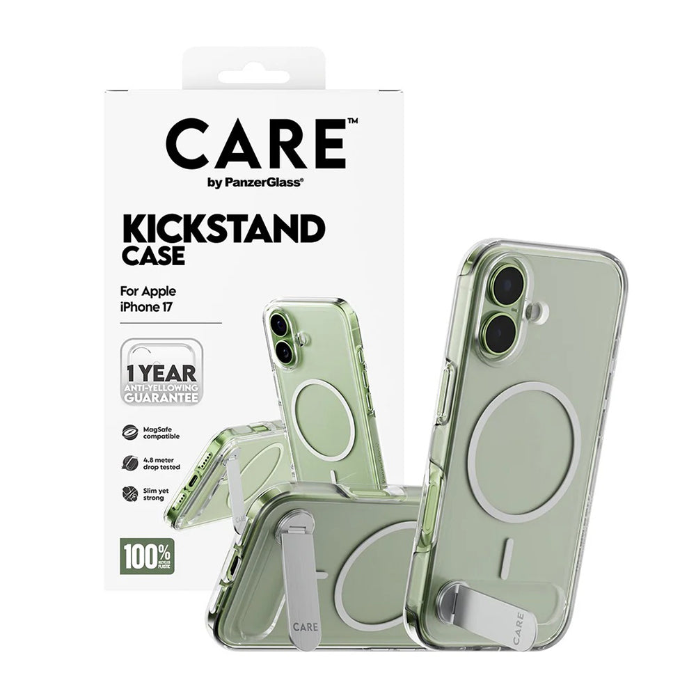 Puzdro MagSafe pre Apple iPhone 17, PanzerGlass, s funkciou Kickstand, Transparentné