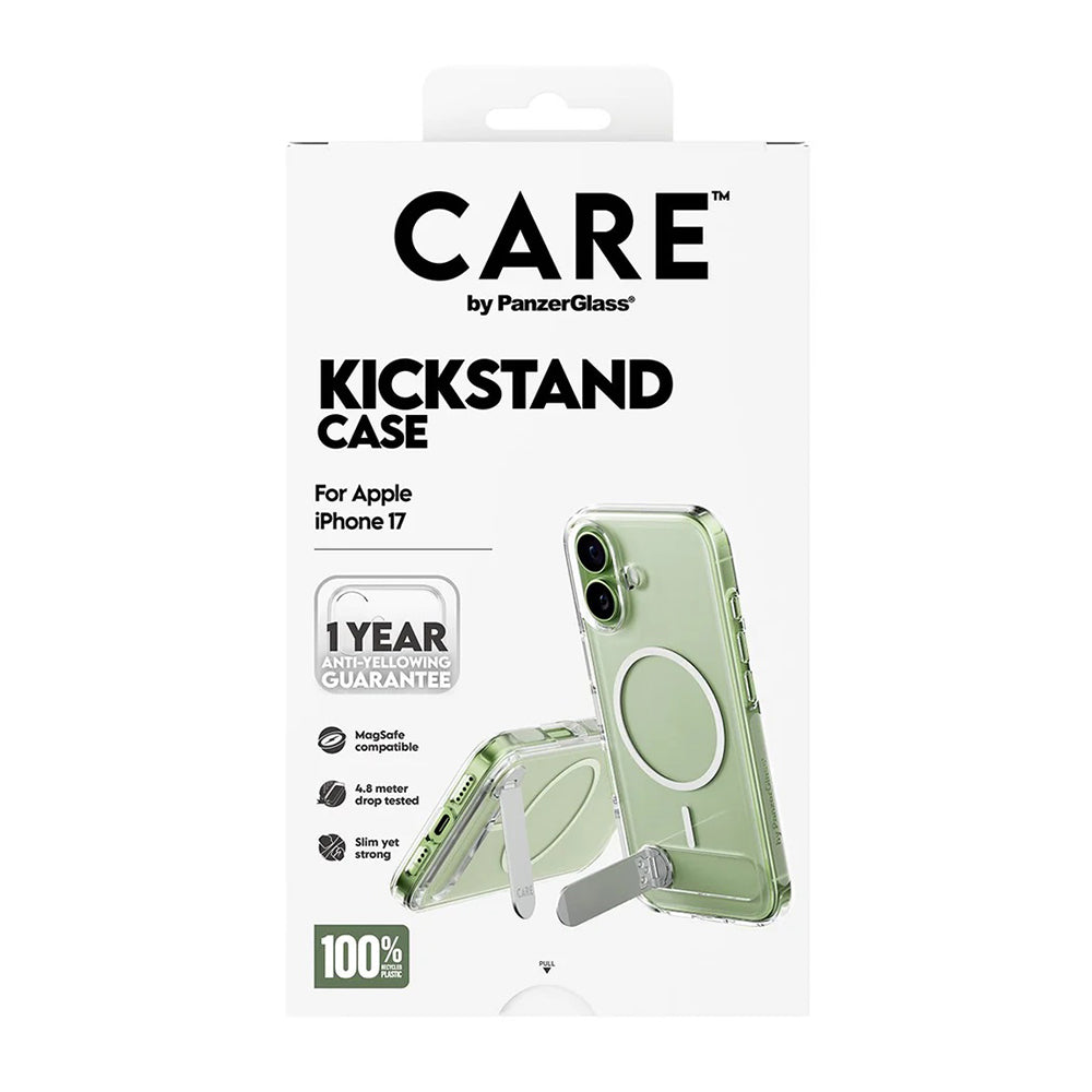 Puzdro MagSafe pre Apple iPhone 17, PanzerGlass, s funkciou Kickstand, Transparentné