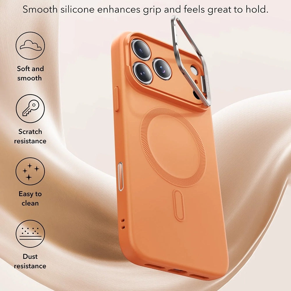 Puzdro MagSafe pre Apple iPhone 17 Pro, ESR, Cloud Soft Kickstand, Oranžové