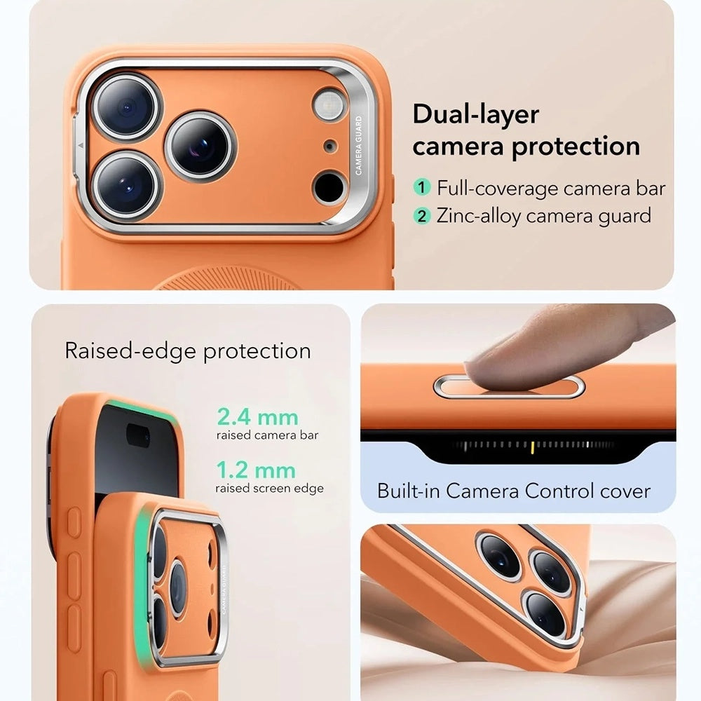 Puzdro MagSafe pre Apple iPhone 17 Pro, ESR, Cloud Soft Kickstand, Oranžové
