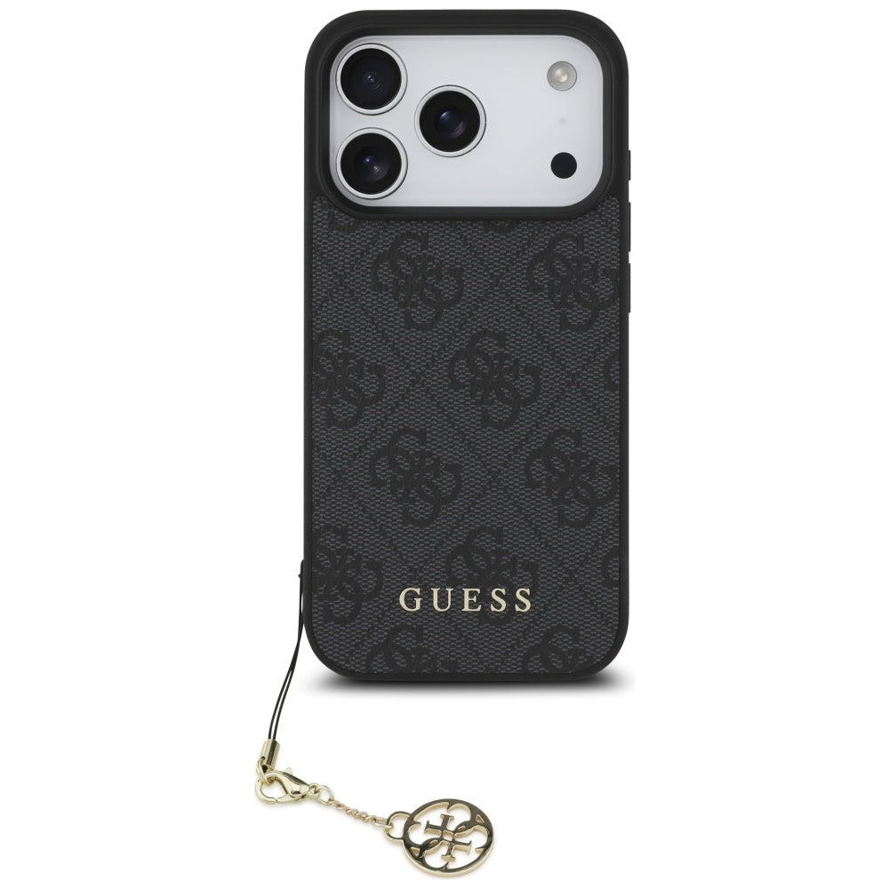 Puzdro MagSafe pre Apple iPhone 17 Pro, Guess, 4G Charm Cradle, Čierne