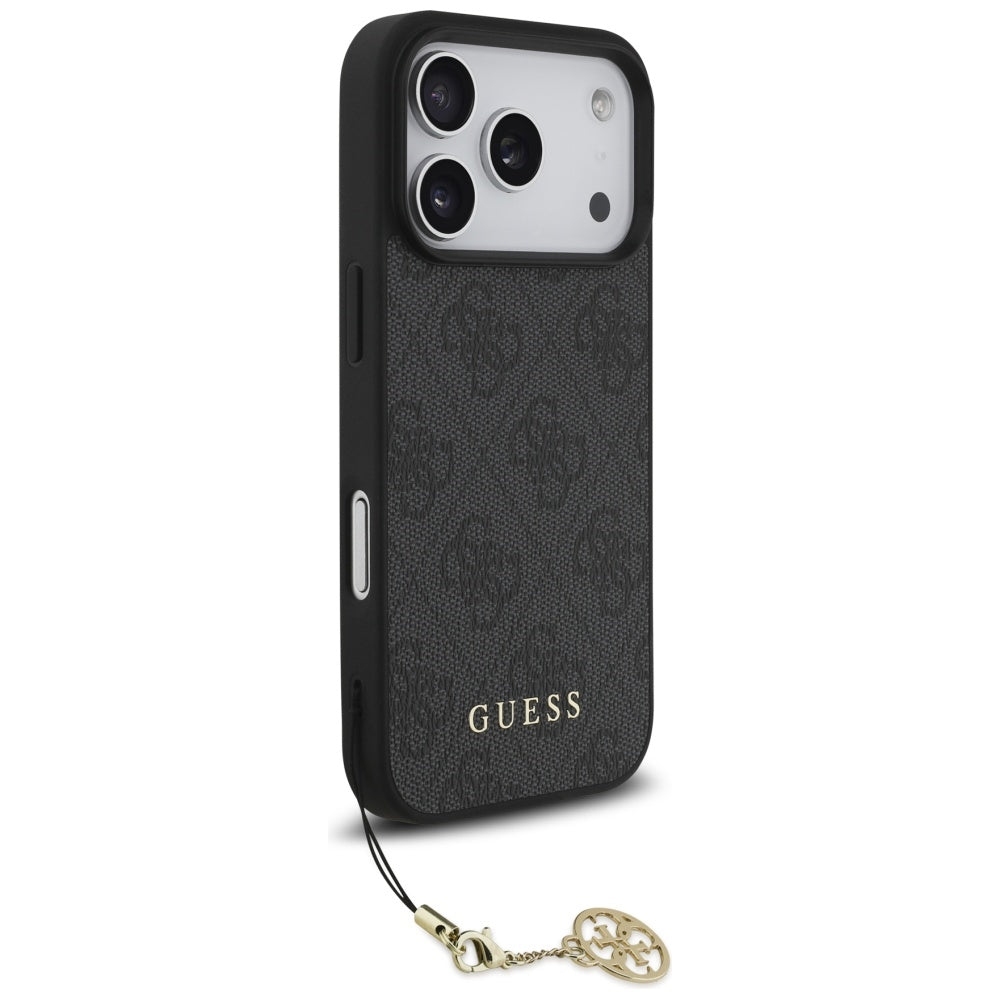 Puzdro MagSafe pre Apple iPhone 17 Pro, Guess, 4G Charm Cradle, Čierne