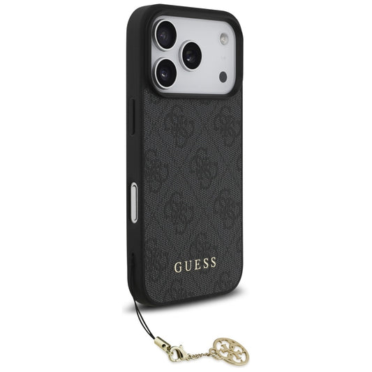 Puzdro MagSafe pre Apple iPhone 17 Pro, Guess, 4G Charm Cradle, Čierne