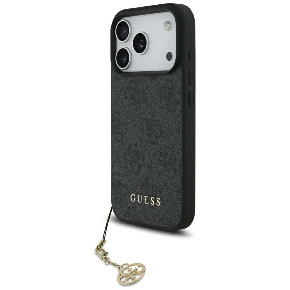 Puzdro MagSafe pre Apple iPhone 17 Pro, Guess, 4G Charm Cradle, Čierne