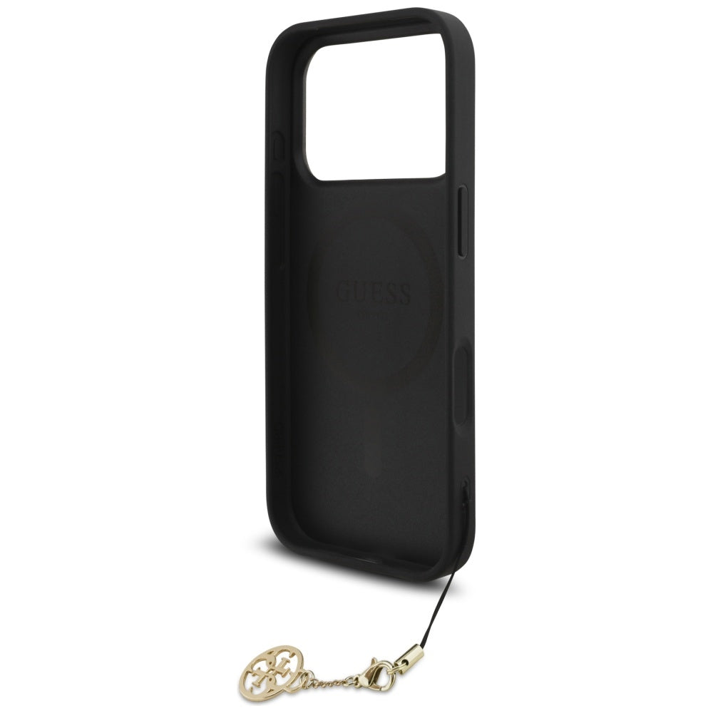 Puzdro MagSafe pre Apple iPhone 17 Pro, Guess, 4G Charm Cradle, Čierne