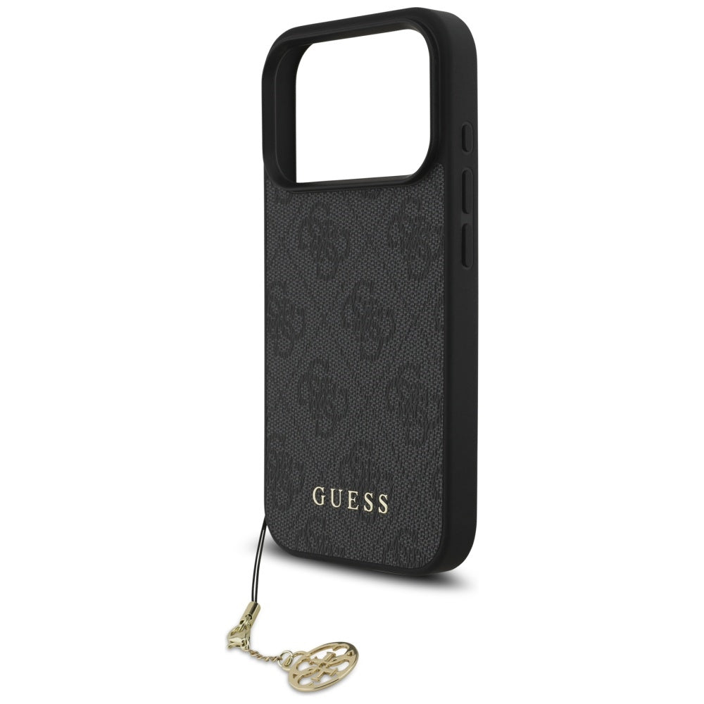 Puzdro MagSafe pre Apple iPhone 17 Pro, Guess, 4G Charm Cradle, Čierne