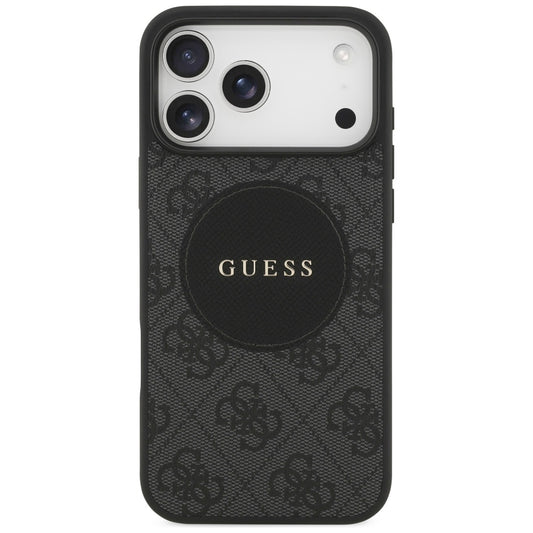 Puzdro MagSafe pre Apple iPhone 17 Pro, Guess, 4G Circle Classic Logo, Čierne