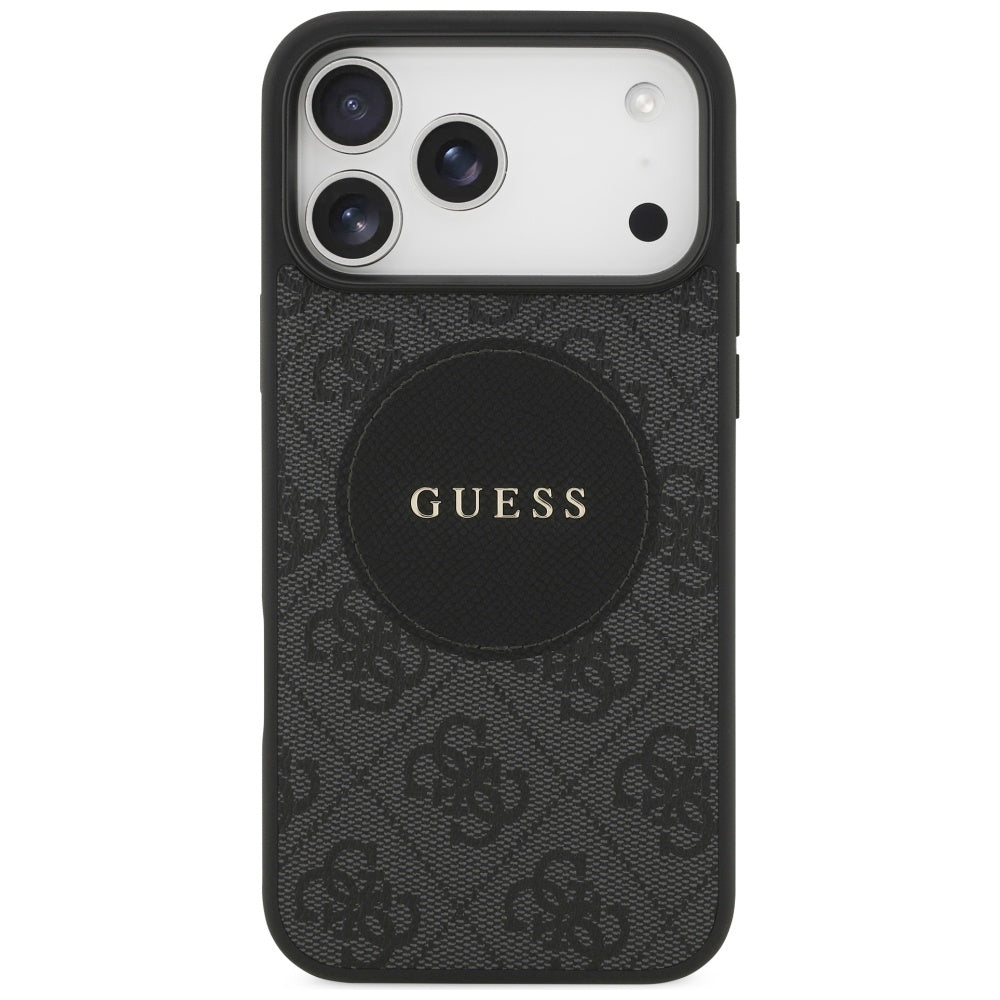 Puzdro MagSafe pre Apple iPhone 17 Pro, Guess, 4G Circle Classic Logo, Čierne