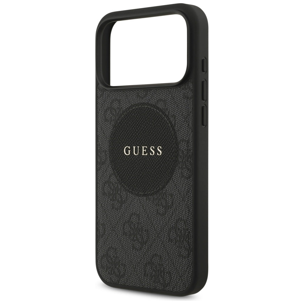 Puzdro MagSafe pre Apple iPhone 17 Pro, Guess, 4G Circle Classic Logo, Čierne