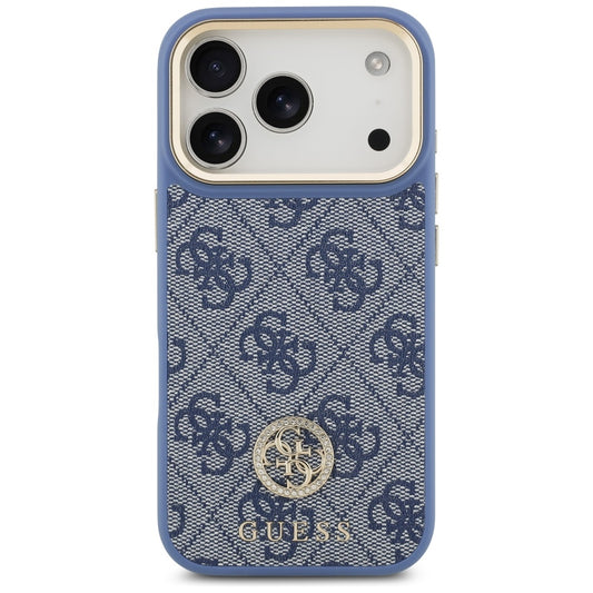 Puzdro MagSafe pre Apple iPhone 17 Pro, Guess, 4G Strass Logo, Modrá