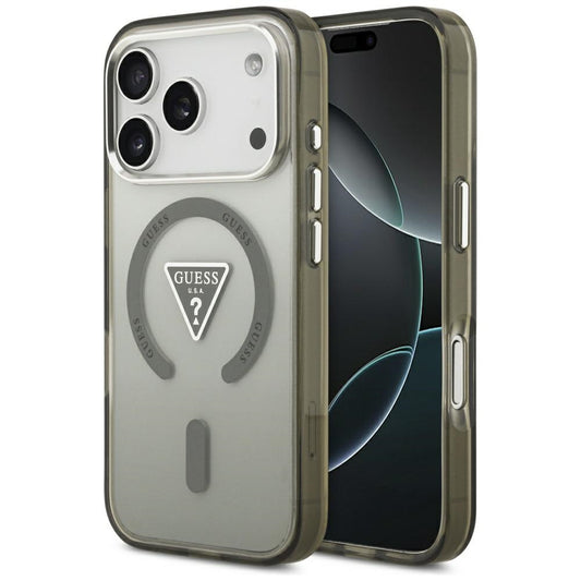 Puzdro MagSafe pre Apple iPhone 17 Pro, Guess, IML Gradient Triangle Logo, Kaki