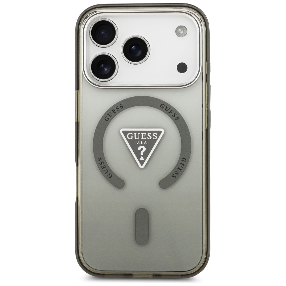 Puzdro MagSafe pre Apple iPhone 17 Pro, Guess, IML Gradient Triangle Logo, Kaki