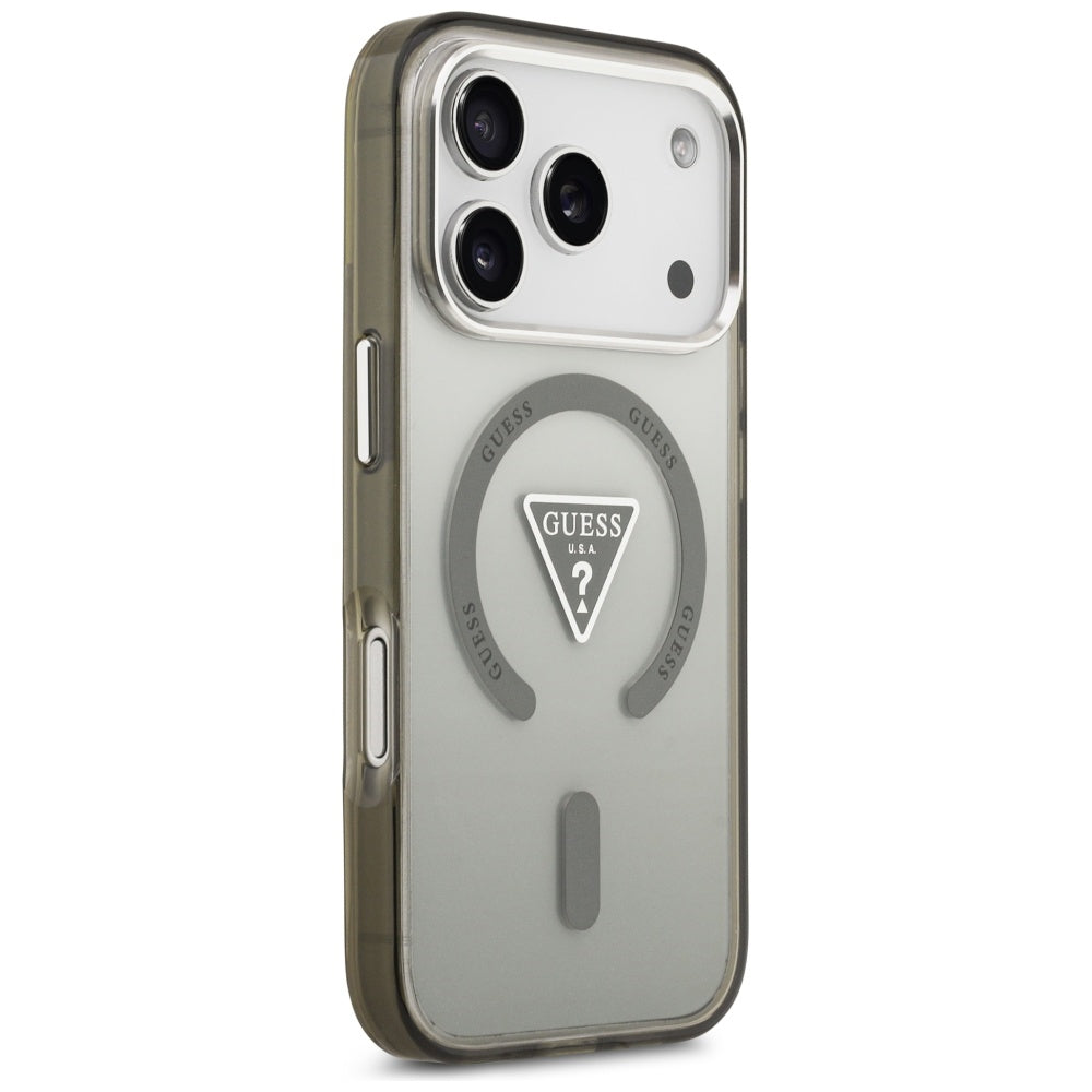 Puzdro MagSafe pre Apple iPhone 17 Pro, Guess, IML Gradient Triangle Logo, Kaki