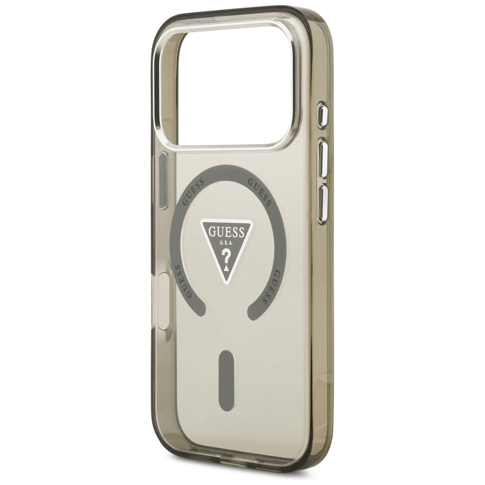 Puzdro MagSafe pre Apple iPhone 17 Pro, Guess, IML Gradient Triangle Logo, Kaki