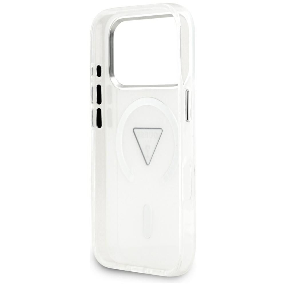 Puzdro MagSafe pre Apple iPhone 17 Pro, Guess, IML Gradient Triangle Logo, Transparent
