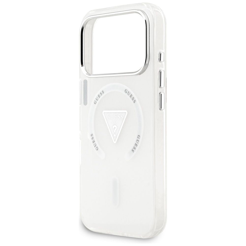Puzdro MagSafe pre Apple iPhone 17 Pro, Guess, IML Gradient Triangle Logo, Transparent