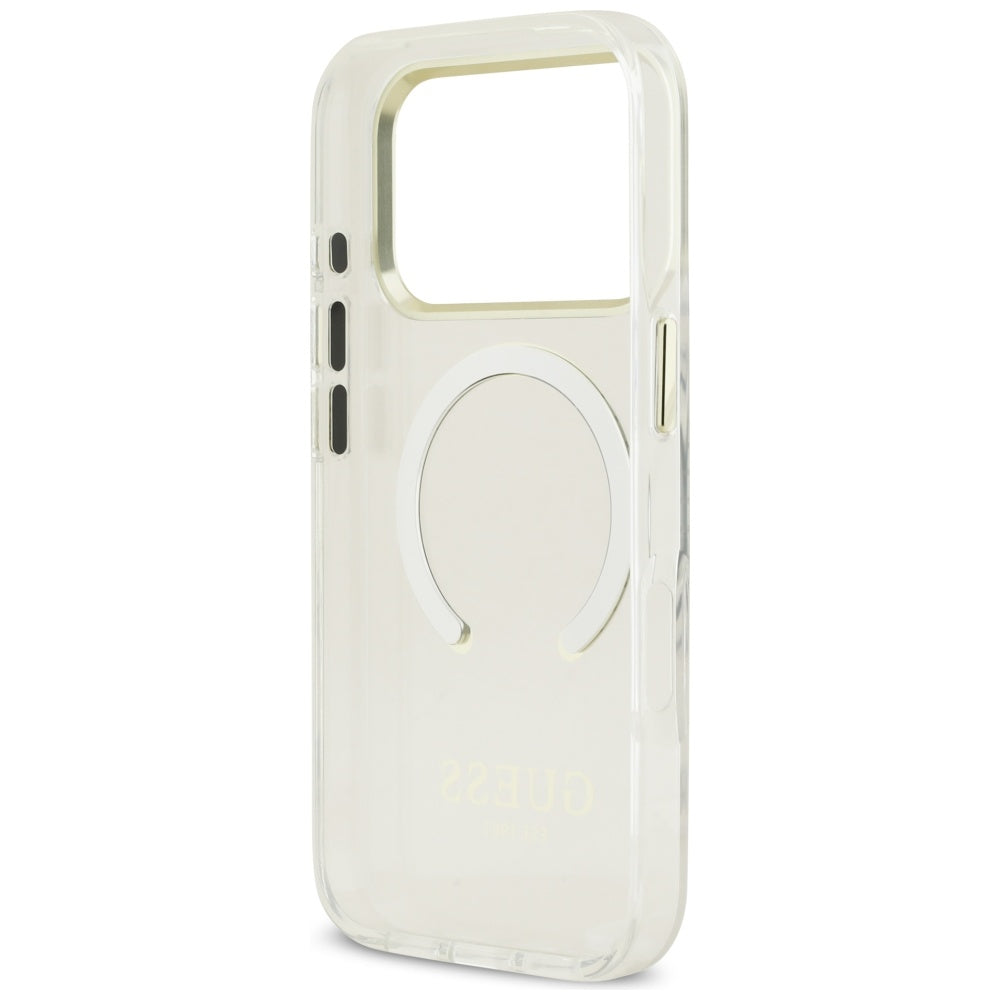 Puzdro MagSafe pre Apple iPhone 17 Pro, Guess, Metal Outline, Zlaté