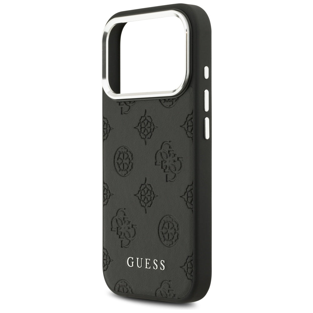 Puzdro MagSafe pre Apple iPhone 17 Pro, Guess, Peony Hot Stamp Script, Čierne
