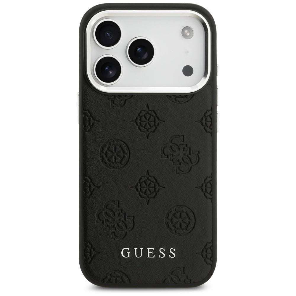 Puzdro MagSafe pre Apple iPhone 17 Pro, Guess, Peony Hot Stamp Script, Čierne
