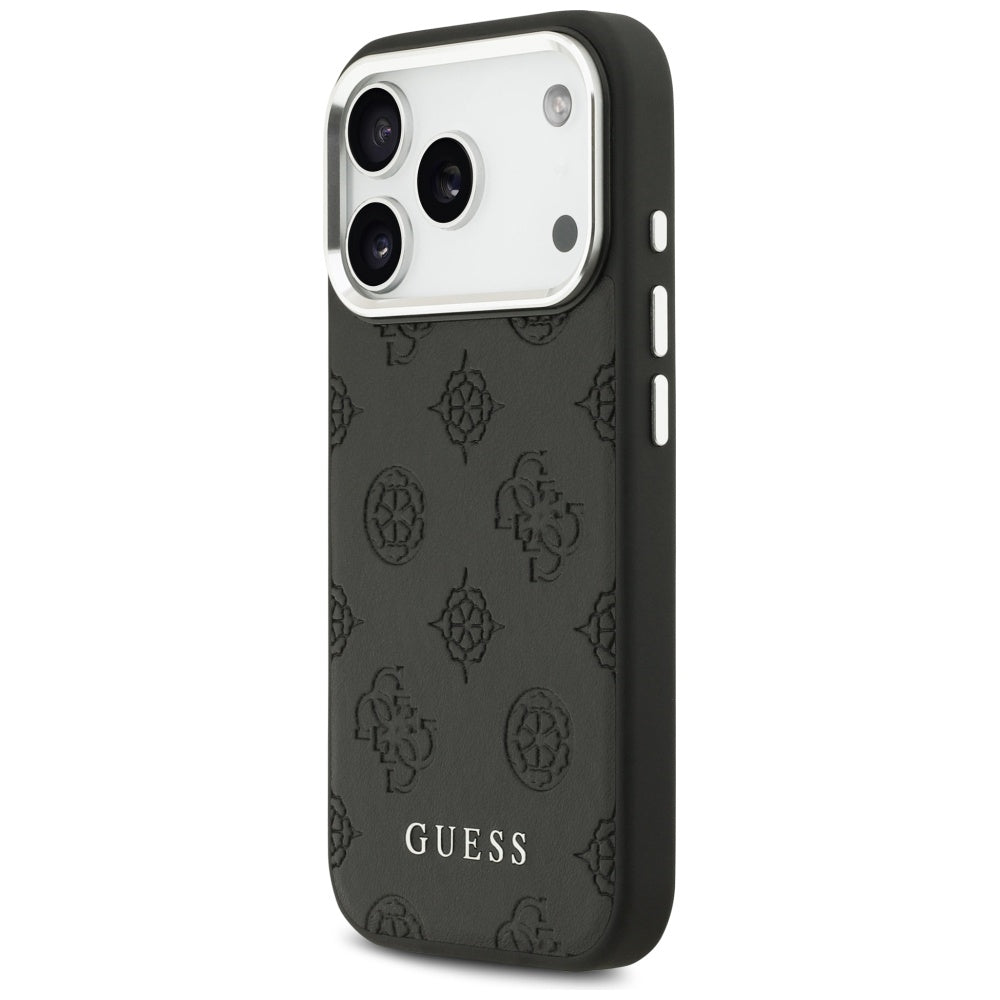 Puzdro MagSafe pre Apple iPhone 17 Pro, Guess, Peony Hot Stamp Script, Čierne